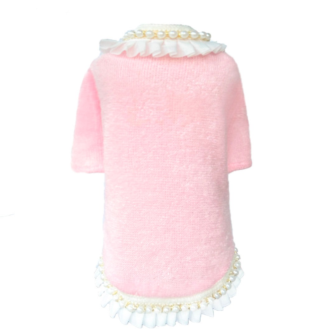 Dream Pearls Sweater in Baby Pink dream pearls sweater, hello doggie sweater, new hello doggie,dog sweater, pet sweater, dogo, holiday appliques dog sweater, new designs, dog holiday,dog coat, pet coat, dog winter coat, pet winter coat, fashion coat, dog tweed, dig handmade, pet tweed, small dog coat, small pet coat,dog harness, pet harness, dog, pet, dog boutique, pet boutique, sale dogs, pet sale, dog store, pet store, doggie couture, bloomingtails dog boutique, new dog designs, new pet design, chanel harness, chanel pet harness, chanel dog harness, dog spring designs, harness sale, harness clearance, hello doggie