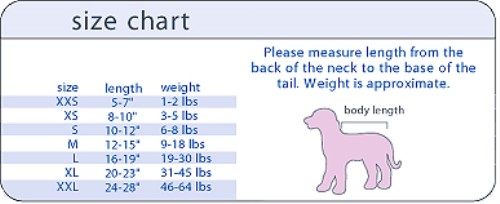 Dog Shirt Size Chart