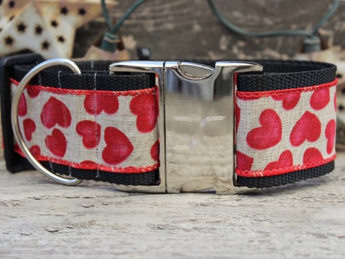 Extra Wide Humble Hearts Dog Collar-Personalizable wooflink, susan lanci, dog clothes, small dog clothes, urban pup, pooch outfitters, dogo, hip doggie, doggie design, small dog dress, pet clotes, dog boutique. pet boutique, bloomingtails dog boutique, dog raincoat, dog rain coat, pet raincoat, dog shampoo, pet shampoo, dog bathrobe, pet bathrobe, dog carrier, small dog carrier, doggie couture, pet couture, dog football, dog toys, pet toys, dog clothes sale, pet clothes sale, shop local, pet store, dog store, dog chews, pet chews, worthy dog, dog bandana, pet bandana, dog halloween, pet halloween, dog holiday, pet holiday, dog teepee, custom dog clothes, pet pjs, dog pjs, pet pajamas, dog pajamas,dog sweater, pet sweater, dog hat, fabdog, fab dog, dog puffer coat, dog winter jacket, dog col