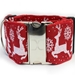 Extra Wide Reindeer Crossing Dog Collar-Personalizable  - diva-reindeercross