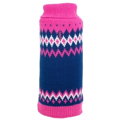 Fairisle Pink Pet Sweater   Roxy & Lulu, wooflink, susan lanci, dog clothes, small dog clothes, urban pup, pooch outfitters, dogo, hip doggie, doggie design, small dog dress, pet clotes, dog boutique. pet boutique, bloomingtails dog boutique, dog raincoat, dog rain coat, pet raincoat, dog shampoo, pet shampoo, dog bathrobe, pet bathrobe, dog carrier, small dog carrier, doggie couture, pet couture, dog football, dog toys, pet toys, dog clothes sale, pet clothes sale, shop local, pet store, dog store, dog chews, pet chews, worthy dog, dog bandana, pet bandana, dog halloween, pet halloween, dog holiday, pet holiday, dog teepee, custom dog clothes, pet pjs, dog pjs, pet pajamas, dog pajamas,dog sweater, pet sweater, dog hat, fabdog, fab dog, dog puffer coat, dog winter ja