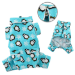 Flannel Penguins Dog Pajamas in Red or Blue - klip-penguin-pj