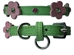 Flower Leather Collar - Green & Pink Leather - ccc-flr-greenS-3D3