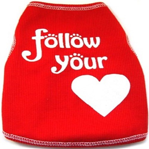 Follow Your Heart Dog Tank Shirt  dog bowls,susan lanci, puppia,wooflink, luxury dog boutique,tonimari,pet clothes, dog clothes, puppy clothes, pet store, dog store, puppy boutique store, dog boutique, pet boutique, puppy boutique, Bloomingtails, dog, small dog clothes, large dog clothes, large dog costumes, small dog costumes, pet stuff, Halloween dog, puppy Halloween, pet Halloween, clothes, dog puppy Halloween, dog sale, pet sale, puppy sale, pet dog tank, pet tank, pet shirt, dog shirt, puppy shirt,puppy tank, I see spot, dog collars, dog leads, pet collar, pet lead,puppy collar, puppy lead, dog toys, pet toys, puppy toy, dog beds, pet beds, puppy bed,  beds,dog mat, pet mat, puppy mat, fab dog pet sweater, dog sweater, dog winter, pet winter,dog raincoat, pet raincoat