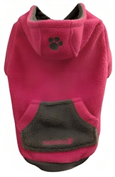 Foular Fleece Dog Hoodie in Fuchsia wooflink, susan lanci, dog clothes, small dog clothes, urban pup, pooch outfitters, dogo, hip doggie, doggie design, small dog dress, pet clotes, dog boutique. pet boutique, bloomingtails dog boutique, dog raincoat, dog rain coat, pet raincoat, dog shampoo, pet shampoo, dog bathrobe, pet bathrobe, dog carrier, small dog carrier, doggie couture, pet couture, dog football, dog toys, pet toys, dog clothes sale, pet clothes sale, shop local, pet store, dog store, dog chews, pet chews, worthy dog, dog bandana, pet bandana, dog halloween, pet halloween, dog holiday, pet holiday, dog teepee, custom dog clothes, pet pjs, dog pjs, pet pajamas, dog pajamas,dog sweater, pet sweater, dog hat, fabdog, fab dog, dog puffer coat, dog winter jacket, dog col