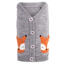 Fox Cardigan  wooflink, susan lanci, dog clothes, small dog clothes, urban pup, pooch outfitters, dogo, hip doggie, doggie design, small dog dress, pet clotes, dog boutique. pet boutique, bloomingtails dog boutique, dog raincoat, dog rain coat, pet raincoat, dog shampoo, pet shampoo, dog bathrobe, pet bathrobe, dog carrier, small dog carrier, doggie couture, pet couture, dog football, dog toys, pet toys, dog clothes sale, pet clothes sale, shop local, pet store, dog store, dog chews, pet chews, worthy dog, dog bandana, pet bandana, dog halloween, pet halloween, dog holiday, pet holiday, dog teepee, custom dog clothes, pet pjs, dog pjs, pet pajamas, dog pajamas,dog sweater, pet sweater, dog hat, fabdog, fab dog, dog puffer coat, dog winter jacket, dog col