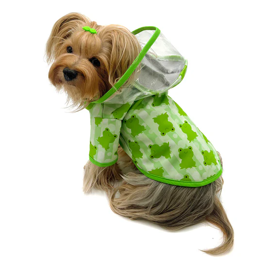 Frog Raincoat with Fleece Lining & Detachable Hood dog rain coat, pet rain coat, pet poncho, dog poncho, klippo pet, pet rain, dog rain,abstract dress, abstract hearts dog dress, dog hearts, hearts, hearts pet dress, dress,dog dress, wooflink, wooflink dress, new, sale, dog dress new, someone special dress, pet dress, pet clothes, dg clothes, small dog clothing, small dog dress, designer dog, designer dog dress, wooflink designer, holiday, holidays, dog holiday, dog clothing, dog valentines day, pet valentines day, valentines day