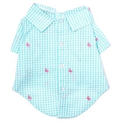 Gingham Flamingos Shirt  wooflink, susan lanci, dog clothes, small dog clothes, urban pup, pooch outfitters, dogo, hip doggie, doggie design, small dog dress, pet clotes, dog boutique. pet boutique, bloomingtails dog boutique, dog raincoat, dog rain coat, pet raincoat, dog shampoo, pet shampoo, dog bathrobe, pet bathrobe, dog carrier, small dog carrier, doggie couture, pet couture, dog football, dog toys, pet toys, dog clothes sale, pet clothes sale, shop local, pet store, dog store, dog chews, pet chews, worthy dog, dog bandana, pet bandana, dog halloween, pet halloween, dog holiday, pet holiday, dog teepee, custom dog clothes, pet pjs, dog pjs, pet pajamas, dog pajamas,dog sweater, pet sweater, dog hat, fabdog, fab dog, dog puffer coat, dog winter jacket, dog col