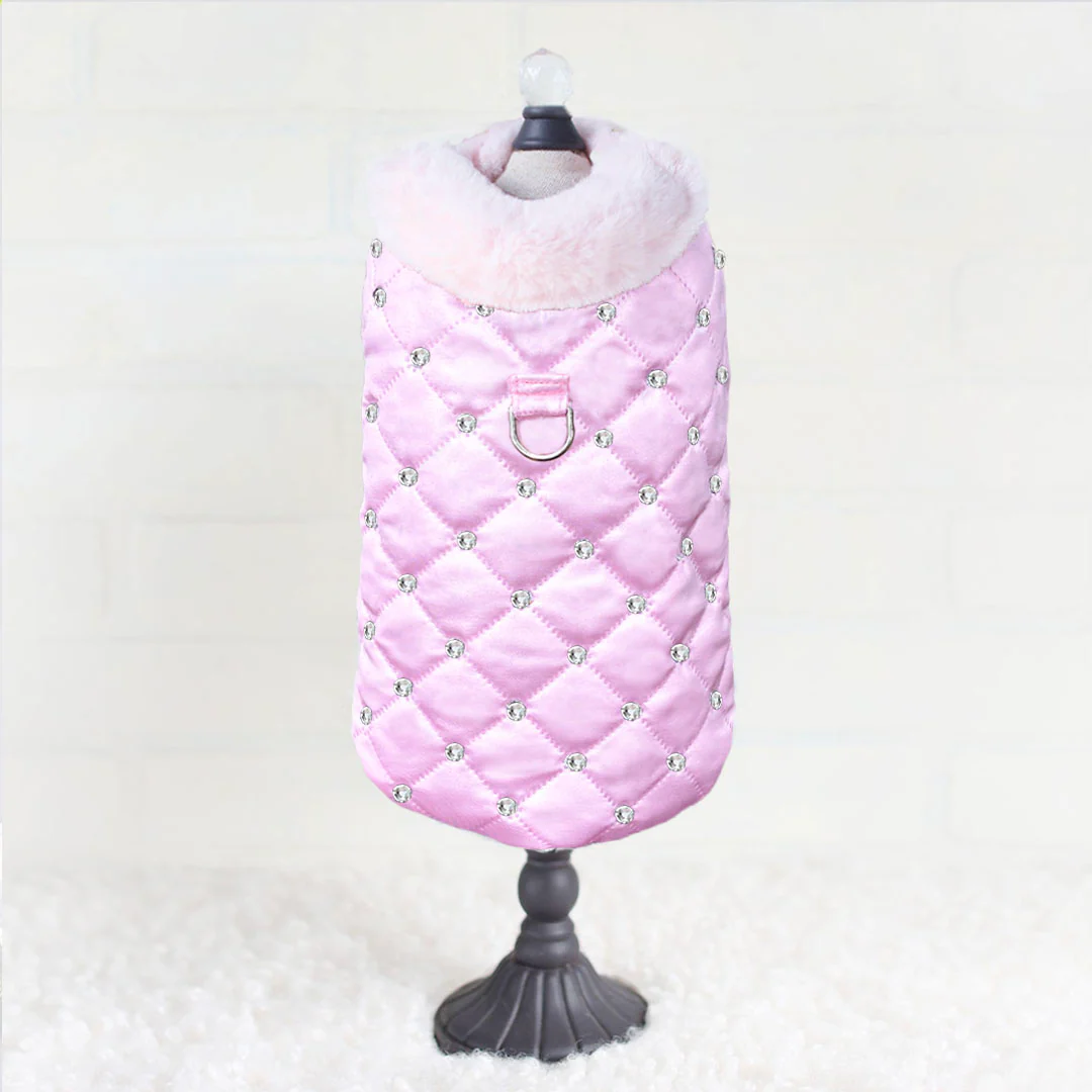 Glamour Baby Doggie Coat - Blush dog coat, pet coat, hello doggie, glamour baby coat, snow, dog snow, small dog coat, small pet coat, quilted dog coat, abstract dress, abstract hearts dog dress, dog hearts, hearts, hearts pet dress, dress,dog dress, wooflink, wooflink dress, new, sale, dog dress new, someone special dress, pet dress, pet clothes, dg clothes, small dog clothing, small dog dress, designer dog, designer dog dress, wooflink designer, holiday, holidays, dog holiday, dog clothing, dog valentines day, pet valentines day, valentines day