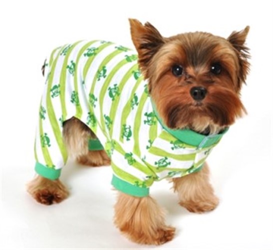 Green Skull Dog Longjohns wooflink, susan lanci, dog clothes, small dog clothes, urban pup, pooch outfitters, dogo, hip doggie, doggie design, small dog dress, pet clotes, dog boutique. pet boutique, bloomingtails dog boutique, dog raincoat, dog rain coat, pet raincoat, dog shampoo, pet shampoo, dog bathrobe, pet bathrobe, dog carrier, small dog carrier, doggie couture, pet couture, dog football, dog toys, pet toys, dog clothes sale, pet clothes sale, shop local, pet store, dog store, dog chews, pet chews, worthy dog, dog bandana, pet bandana, dog halloween, pet halloween, dog holiday, pet holiday, dog teepee, custom dog clothes, pet pjs, dog pjs, pet pajamas, dog pajamas,dog sweater, pet sweater, dog hat, fabdog, fab dog, dog puffer coat, dog winter jacket, dog col