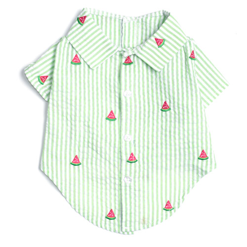 Green Stripe Watermelon Shirt wooflink, susan lanci, dog clothes, small dog clothes, urban pup, pooch outfitters, dogo, hip doggie, doggie design, small dog dress, pet clotes, dog boutique. pet boutique, bloomingtails dog boutique, dog raincoat, dog rain coat, pet raincoat, dog shampoo, pet shampoo, dog bathrobe, pet bathrobe, dog carrier, small dog carrier, doggie couture, pet couture, dog football, dog toys, pet toys, dog clothes sale, pet clothes sale, shop local, pet store, dog store, dog chews, pet chews, worthy dog, dog bandana, pet bandana, dog halloween, pet halloween, dog holiday, pet holiday, dog teepee, custom dog clothes, pet pjs, dog pjs, pet pajamas, dog pajamas,dog sweater, pet sweater, dog hat, fabdog, fab dog, dog puffer coat, dog winter jacket, dog col