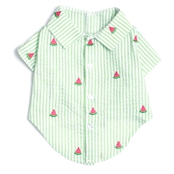 Green Stripe Watermelon Shirt wooflink, susan lanci, dog clothes, small dog clothes, urban pup, pooch outfitters, dogo, hip doggie, doggie design, small dog dress, pet clotes, dog boutique. pet boutique, bloomingtails dog boutique, dog raincoat, dog rain coat, pet raincoat, dog shampoo, pet shampoo, dog bathrobe, pet bathrobe, dog carrier, small dog carrier, doggie couture, pet couture, dog football, dog toys, pet toys, dog clothes sale, pet clothes sale, shop local, pet store, dog store, dog chews, pet chews, worthy dog, dog bandana, pet bandana, dog halloween, pet halloween, dog holiday, pet holiday, dog teepee, custom dog clothes, pet pjs, dog pjs, pet pajamas, dog pajamas,dog sweater, pet sweater, dog hat, fabdog, fab dog, dog puffer coat, dog winter jacket, dog col