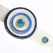 Happy Camper Collar & Leash - White Blue Circle - dsh-happycamperwhiteblue