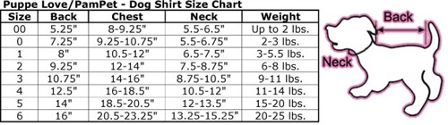 Dog Shirt Size Chart