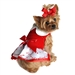 Holiday Christmas Candy Cane Dog Dress with Leash  - dd-candycane-dress