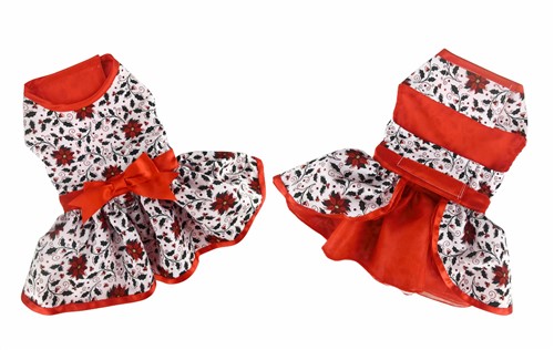 Holiday Holly Harness Dress w/Leash beds, puppy bed,  beds,dog mat, pet mat, puppy mat, fab dog pet sweater, dog swepet clothes, dog clothes, puppy clothes, pet store, dog store, puppy boutique store, dog boutique, pet boutique, puppy boutique, Bloomingtails, dog, small dog clothes, large dog clothes, large dog costumes, small dog costumes, pet stuff, Halloween dog, puppy Halloween, pet Halloween, clothes, dog puppy Halloween, dog sale, pet sale, puppy sale, pet dog tank, pet tank, pet shirt, dog shirt, puppy shirt,puppy tank, I see spot, dog collars, dog leads, pet collar, pet lead,puppy collar, puppy lead, dog toys, pet toys, puppy toy, dog beds, pet beds, puppy bed,  beds dog mat, pet mat, puppy mat, fab dog pet sweater, dog sweater, dog winter, pet winter,dog raincoat, pe