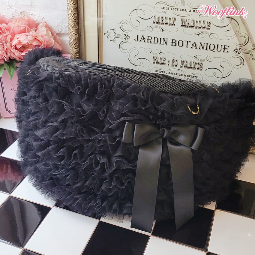 Hug Me Bag in Tulle by Wooflink - Black dog carrier, hug me bag in tulle, tulle bag, pet carrier, ;pet, bag, wooflink carrier, wooflink bag, wooflink carrire, holy chic bag, dog carrier,pet carrier,petote, dogcarrier, petcarrier, bloomingtails dog boutique, small dog boutique,  pets, dogs, dog boutique, sale dog boutique, rolling dog carrier, dog bag, dog holder, airline approved, pet store, dog store, large dog clothes, pet clothes, doggie couture, new dog carrier, new dog sales, new pet sales, shop sale dogs, dog stores, shop local, clearance dog stuff, pet stuff