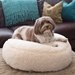 Huggle Fleece Poof Dog Bed in Natural - hh-fleecebed