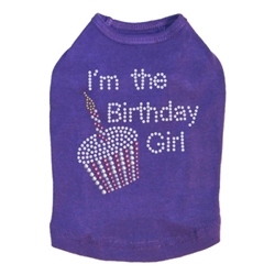 Im The Birthday Girl Dog Tank in many Colors Roxy & Lulu, wooflink, susan lanci, dog clothes, small dog clothes, urban pup, pooch outfitters, dogo, hip doggie, doggie design, small dog dress, pet clotes, dog boutique. pet boutique, bloomingtails dog boutique, dog raincoat, dog rain coat, pet raincoat, dog shampoo, pet shampoo, dog bathrobe, pet bathrobe, dog carrier, small dog carrier, doggie couture, pet couture, dog football, dog toys, pet toys, dog clothes sale, pet clothes sale, shop local, pet store, dog store, dog chews, pet chews, worthy dog, dog bandana, pet bandana, dog halloween, pet halloween, dog holiday, pet holiday, dog teepee, custom dog clothes, pet pjs, dog pjs, pet pajamas, dog pajamas,dog sweater, pet sweater, dog hat, fabdog, fab dog, dog puffer coat, dog winter ja