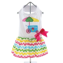 Ice Cream Cart Dog Dress with Matching Leash    wooflink, susan lanci, dog clothes, small dog clothes, urban pup, pooch outfitters, dogo, hip doggie, doggie design, small dog dress, pet clotes, dog boutique. pet boutique, bloomingtails dog boutique, dog raincoat, dog rain coat, pet raincoat, dog shampoo, pet shampoo, dog bathrobe, pet bathrobe, dog carrier, small dog carrier, doggie couture, pet couture, dog football, dog toys, pet toys, dog clothes sale, pet clothes sale, shop local, pet store, dog store, dog chews, pet chews, worthy dog, dog bandana, pet bandana, dog halloween, pet halloween, dog holiday, pet holiday, dog teepee, custom dog clothes, pet pjs, dog pjs, pet pajamas, dog pajamas,dog sweater, pet sweater, dog hat, fabdog, fab dog, dog puffer coat, dog winter jacket, dog col