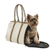 JL Duffel Carrier in Quilted Ivory or Black Lux - pet-duffelquiltedi