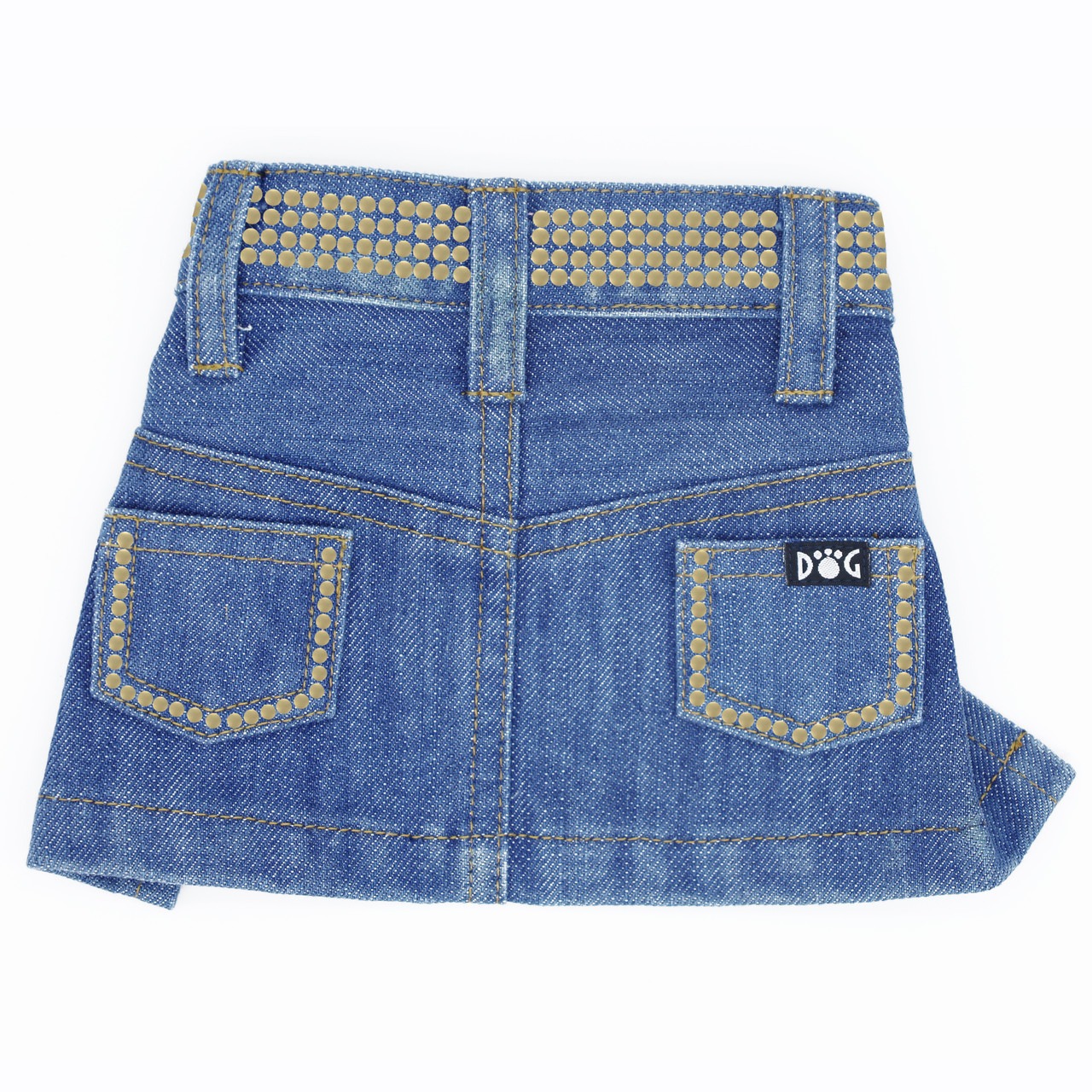 Jane Denim Dog Skirt with Gold Nailheads  dog skirt, dog denim, pet denim, pet denim skirt, pink denim dog skirt with gold nailheads, gold nailheads, dog dress, pet dress, flower power dog dress, flower power, flower power pet dress, dress, daisy and lucy, dog coat, pet coat, dog winter coat, pet winter coat, fashion coat, dog tweed, dig handmade, pet tweed, small dog coat, small pet coat,dog harness, pet harness, dog, pet, dog boutique, pet boutique, sale dogs, pet sale, dog store, pet store, doggie couture, bloomingtails dog boutique, new dog designs, new pet design, chanel harness, chanel pet harness, chanel dog harness, dog spring designs, harness sale, harness clearance, hello doggie