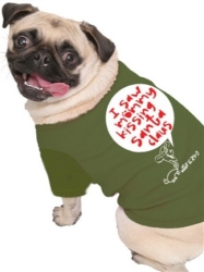 Kissing Santa Claus Dog Tee Shirt wooflink, susan lanci, dog clothes, small dog clothes, urban pup, pooch outfitters, dogo, hip doggie, doggie design, small dog dress, pet clotes, dog boutique. pet boutique, bloomingtails dog boutique, dog raincoat, dog rain coat, pet raincoat, dog shampoo, pet shampoo, dog bathrobe, pet bathrobe, dog carrier, small dog carrier, doggie couture, pet couture, dog football, dog toys, pet toys, dog clothes sale, pet clothes sale, shop local, pet store, dog store, dog chews, pet chews, worthy dog, dog bandana, pet bandana, dog halloween, pet halloween, dog holiday, pet holiday, dog teepee, custom dog clothes, pet pjs, dog pjs, pet pajamas, dog pajamas,dog sweater, pet sweater, dog hat, fabdog, fab dog, dog puffer coat, dog winter jacket, dog col