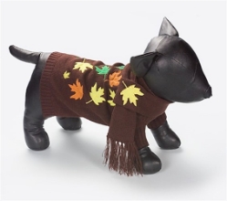 Leaf It To Me Sweater & Scarf wooflink, susan lanci, dog clothes, small dog clothes, urban pup, pooch outfitters, dogo, hip doggie, doggie design, small dog dress, pet clotes, dog boutique. pet boutique, bloomingtails dog boutique, dog raincoat, dog rain coat, pet raincoat, dog shampoo, pet shampoo, dog bathrobe, pet bathrobe, dog carrier, small dog carrier, doggie couture, pet couture, dog football, dog toys, pet toys, dog clothes sale, pet clothes sale, shop local, pet store, dog store, dog chews, pet chews, worthy dog, dog bandana, pet bandana, dog halloween, pet halloween, dog holiday, pet holiday, dog teepee, custom dog clothes, pet pjs, dog pjs, pet pajamas, dog pajamas,dog sweater, pet sweater, dog hat, fabdog, fab dog, dog puffer coat, dog winter jacket, dog col
