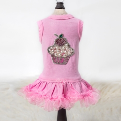 Lil Miss Cupcake Dress in Pink Roxy & Lulu, wooflink, susan lanci, dog clothes, small dog clothes, urban pup, pooch outfitters, dogo, hip doggie, doggie design, small dog dress, pet clotes, dog boutique. pet boutique, bloomingtails dog boutique, dog raincoat, dog rain coat, pet raincoat, dog shampoo, pet shampoo, dog bathrobe, pet bathrobe, dog carrier, small dog carrier, doggie couture, pet couture, dog football, dog toys, pet toys, dog clothes sale, pet clothes sale, shop local, pet store, dog store, dog chews, pet chews, worthy dog, dog bandana, pet bandana, dog halloween, pet halloween, dog holiday, pet holiday, dog teepee, custom dog clothes, pet pjs, dog pjs, pet pajamas, dog pajamas,dog sweater, pet sweater, dog hat, fabdog, fab dog, dog puffer coat, dog winter ja