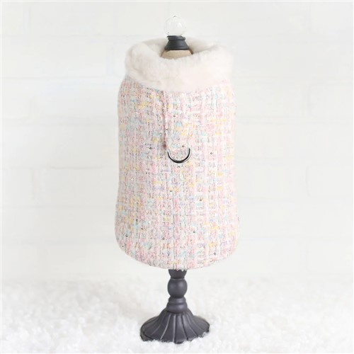 Limited Edition Chantel Tweed Coat in Candy dog coat, pet coat, dog winter coat, pet winter coat, fashion coat, dog tweed, dig handmade, pet tweed, small dog coat, small pet coat,dog harness, pet harness, dog, pet, dog boutique, pet boutique, sale dogs, pet sale, dog store, pet store, doggie couture, bloomingtails dog boutique, new dog designs, new pet design, chanel harness, chanel pet harness, chanel dog harness, dog spring designs, harness sale, harness clearance, hello doggie