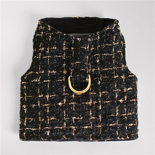 Limited Edition Chantel Tweed Harness in Black dog harness, pet harness, dog, pet, dog boutique, pet boutique, sale dogs, pet sale, dog store, pet store, doggie couture, bloomingtails dog boutique, new dog designs, new pet design, chanel harness, chanel pet harness, chanel dog harness, dog spring designs, harness sale, harness clearance, hello doggie