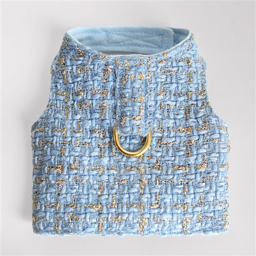 Limited Edition Chantel Tweed Harness in Blue dog harness, pet harness, dog, pet, dog boutique, pet boutique, sale dogs, pet sale, dog store, pet store, doggie couture, bloomingtails dog boutique, new dog designs, new pet design, chanel harness, chanel pet harness, chanel dog harness, dog spring designs, harness sale, harness clearance, hello doggie
