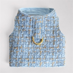 Limited Edition Chanel Tweed Harness in Blue dog harness, pet harness, dog, pet, dog boutique, pet boutique, sale dogs, pet sale, dog store, pet store, doggie couture, bloomingtails dog boutique, new dog designs, new pet design, chanel harness, chanel pet harness, chanel dog harness, dog spring designs, harness sale, harness clearance, hello doggie