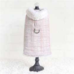 Limited Edition Gia Coat in Ice Pink Gia coat, gia pet coat, gia dog coat, dog coat, pet coat, dog winter coat, pet winter coat, fashion coat, dog tweed, dig handmade, pet tweed, small dog coat, small pet coat,dog harness, pet harness, dog, pet, dog boutique, pet boutique, sale dogs, pet sale, dog store, pet store, doggie couture, bloomingtails dog boutique, new dog designs, new pet design, chanel harness, chanel pet harness, chanel dog harness, dog spring designs, harness sale, harness clearance, hello doggie