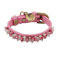 Mini Beads Collar & Lead - Dark Pink & Rose Quartz wooflink, susan lanci, dog clothes, small dog clothes, urban pup, pooch outfitters, dogo, hip doggie, doggie design, small dog dress, pet clotes, dog boutique. pet boutique, bloomingtails dog boutique, dog raincoat, dog rain coat, pet raincoat, dog shampoo, pet shampoo, dog bathrobe, pet bathrobe, dog carrier, small dog carrier, doggie couture, pet couture, dog football, dog toys, pet toys, dog clothes sale, pet clothes sale, shop local, pet store, dog store, dog chews, pet chews, worthy dog, dog bandana, pet bandana, dog halloween, pet halloween, dog holiday, pet holiday, dog teepee, custom dog clothes, pet pjs, dog pjs, pet pajamas, dog pajamas,dog sweater, pet sweater, dog hat, fabdog, fab dog, dog puffer coat, dog winter jacket, dog col