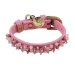 Mini Beads Collar & Lead - Dark Pink & Rose Quartz - dsh-darkpinkrose