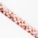 Mini Beads Collar & Lead - Dark Pink & Rose Quartz - dsh-darkpinkrose