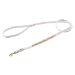Mini Beads Collar & Lead - White Pearl & Rose Quartz - dsh-minibeadswhite