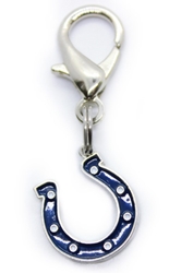 NFL Dog Charm - Indianapolis Colts Roxy & Lulu, wooflink, susan lanci, dog clothes, small dog clothes, urban pup, pooch outfitters, dogo, hip doggie, doggie design, small dog dress, pet clotes, dog boutique. pet boutique, bloomingtails dog boutique, dog raincoat, dog rain coat, pet raincoat, dog shampoo, pet shampoo, dog bathrobe, pet bathrobe, dog carrier, small dog carrier, doggie couture, pet couture, dog football, dog toys, pet toys, dog clothes sale, pet clothes sale, shop local, pet store, dog store, dog chews, pet chews, worthy dog, dog bandana, pet bandana, dog halloween, pet halloween, dog holiday, pet holiday, dog teepee, custom dog clothes, pet pjs, dog pjs, pet pajamas, dog pajamas,dog sweater, pet sweater, dog hat, fabdog, fab dog, dog puffer coat, dog winter ja