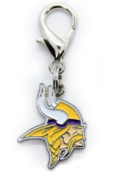 NFL Dog Charm - Minnesota Vikings Roxy & Lulu, wooflink, susan lanci, dog clothes, small dog clothes, urban pup, pooch outfitters, dogo, hip doggie, doggie design, small dog dress, pet clotes, dog boutique. pet boutique, bloomingtails dog boutique, dog raincoat, dog rain coat, pet raincoat, dog shampoo, pet shampoo, dog bathrobe, pet bathrobe, dog carrier, small dog carrier, doggie couture, pet couture, dog football, dog toys, pet toys, dog clothes sale, pet clothes sale, shop local, pet store, dog store, dog chews, pet chews, worthy dog, dog bandana, pet bandana, dog halloween, pet halloween, dog holiday, pet holiday, dog teepee, custom dog clothes, pet pjs, dog pjs, pet pajamas, dog pajamas,dog sweater, pet sweater, dog hat, fabdog, fab dog, dog puffer coat, dog winter ja