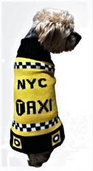 NYC Taxi Dog Sweater    Roxy & Lulu, wooflink, susan lanci, dog clothes, small dog clothes, urban pup, pooch outfitters, dogo, hip doggie, doggie design, small dog dress, pet clotes, dog boutique. pet boutique, bloomingtails dog boutique, dog raincoat, dog rain coat, pet raincoat, dog shampoo, pet shampoo, dog bathrobe, pet bathrobe, dog carrier, small dog carrier, doggie couture, pet couture, dog football, dog toys, pet toys, dog clothes sale, pet clothes sale, shop local, pet store, dog store, dog chews, pet chews, worthy dog, dog bandana, pet bandana, dog halloween, pet halloween, dog holiday, pet holiday, dog teepee, custom dog clothes, pet pjs, dog pjs, pet pajamas, dog pajamas,dog sweater, pet sweater, dog hat, fabdog, fab dog, dog puffer coat, dog winter ja