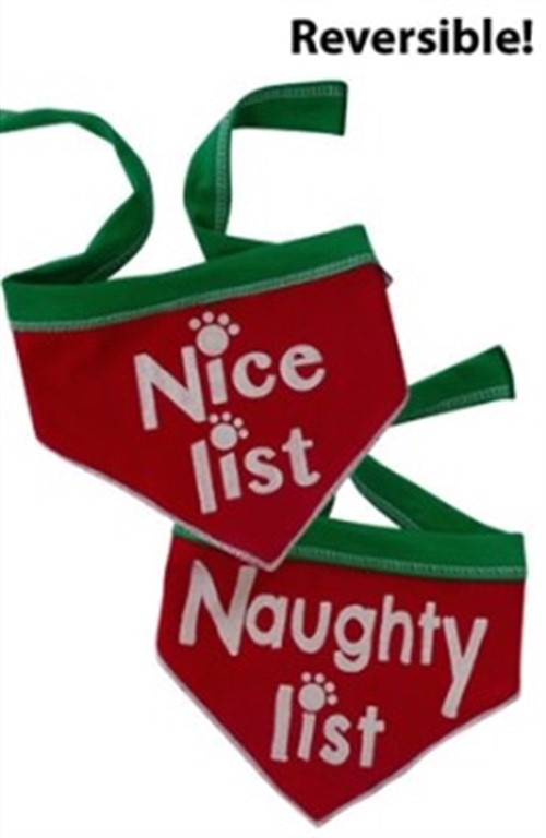 Naughty or Nice Dog Scarf - Reversible  dog bowls,susan lanci, puppia,wooflink, luxury dog boutique,tonimari,pet clothes, dog clothes, puppy clothes, pet store, dog store, puppy boutique store, dog boutique, pet boutique, puppy boutique, Bloomingtails, dog, small dog clothes, large dog clothes, large dog costumes, small dog costumes, pet stuff, Halloween dog, puppy Halloween, pet Halloween, clothes, dog puppy Halloween, dog sale, pet sale, puppy sale, pet dog tank, pet tank, pet shirt, dog shirt, puppy shirt,puppy tank, I see spot, dog collars, dog leads, pet collar, pet lead,puppy collar, puppy lead, dog toys, pet toys, puppy toy, dog beds, pet beds, puppy bed,  beds,dog mat, pet mat, puppy mat, fab dog pet sweater, dog sweater, dog winter, pet winter,dog raincoat, pet raincoat