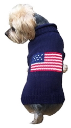 Navy Patriotic Pup Sweater  Roxy & Lulu, wooflink, susan lanci, dog clothes, small dog clothes, urban pup, pooch outfitters, dogo, hip doggie, doggie design, small dog dress, pet clotes, dog boutique. pet boutique, bloomingtails dog boutique, dog raincoat, dog rain coat, pet raincoat, dog shampoo, pet shampoo, dog bathrobe, pet bathrobe, dog carrier, small dog carrier, doggie couture, pet couture, dog football, dog toys, pet toys, dog clothes sale, pet clothes sale, shop local, pet store, dog store, dog chews, pet chews, worthy dog, dog bandana, pet bandana, dog halloween, pet halloween, dog holiday, pet holiday, dog teepee, custom dog clothes, pet pjs, dog pjs, pet pajamas, dog pajamas,dog sweater, pet sweater, dog hat, fabdog, fab dog, dog puffer coat, dog winter ja