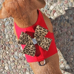Nouveau Bow Bailey Harness- Jungle Prints Bow in Many Colors wooflink, susan lanci, dog clothes, small dog clothes, urban pup, pooch outfitters, dogo, hip doggie, doggie design, small dog dress, pet clotes, dog boutique. pet boutique, bloomingtails dog boutique, dog raincoat, dog rain coat, pet raincoat, dog shampoo, pet shampoo, dog bathrobe, pet bathrobe, dog carrier, small dog carrier, doggie couture, pet couture, dog football, dog toys, pet toys, dog clothes sale, pet clothes sale, shop local, pet store, dog store, dog chews, pet chews, worthy dog, dog bandana, pet bandana, dog halloween, pet halloween, dog holiday, pet holiday, dog teepee, custom dog clothes, pet pjs, dog pjs, pet pajamas, dog pajamas,dog sweater, pet sweater, dog hat, fabdog, fab dog, dog puffer coat, dog winter jacket, dog col