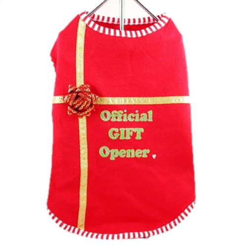 Official Gift Opener - Dog Christmas Tank Shirt kosher, hanukkah, toy, jewish, toy, puppy bed,  beds,dog mat, pet mat, puppy mat, fab dog pet sweater, dog swepet clothes, dog clothes, puppy clothes, pet store, dog store, puppy boutique store, dog boutique, pet boutique, puppy boutique, Bloomingtails, dog, small dog clothes, large dog clothes, large dog costumes, small dog costumes, pet stuff, Halloween dog, puppy Halloween, pet Halloween, clothes, dog puppy Halloween, dog sale, pet sale, puppy sale, pet dog tank, pet tank, pet shirt, dog shirt, puppy shirt,puppy tank, I see spot, dog collars, dog leads, pet collar, pet lead,puppy collar, puppy lead, dog toys, pet toys, puppy toy, dog beds, pet beds, puppy bed,  beds,dog mat, pet mat, puppy mat, fab dog pet sweater, dog sweater, dog winte