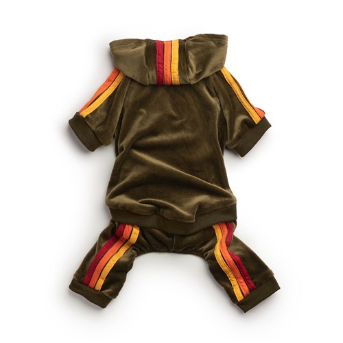  Velour Dog Jogger - Olive  Roxy & Lulu, wooflink, susan lanci, dog clothes, small dog clothes, urban pup, pooch outfitters, dogo, hip doggie, doggie design, small dog dress, pet clotes, dog boutique. pet boutique, bloomingtails dog boutique, dog raincoat, dog rain coat, pet raincoat, dog shampoo, pet shampoo, dog bathrobe, pet bathrobe, dog carrier, small dog carrier, doggie couture, pet couture, dog football, dog toys, pet toys, dog clothes sale, pet clothes sale, shop local, pet store, dog store, dog chews, pet chews, worthy dog, dog bandana, pet bandana, dog halloween, pet halloween, dog holiday, pet holiday, dog teepee, custom dog clothes, pet pjs, dog pjs, pet pajamas, dog pajamas,dog sweater, pet sweater, dog hat, fabdog, fab dog, dog puffer coat, dog winter ja