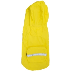 Packable Dog Raincoat - Yellow wooflink, susan lanci, dog clothes, small dog clothes, urban pup, pooch outfitters, dogo, hip doggie, doggie design, small dog dress, pet clotes, dog boutique. pet boutique, bloomingtails dog boutique, dog raincoat, dog rain coat, pet raincoat, dog shampoo, pet shampoo, dog bathrobe, pet bathrobe, dog carrier, small dog carrier, doggie couture, pet couture, dog football, dog toys, pet toys, dog clothes sale, pet clothes sale, shop local, pet store, dog store, dog chews, pet chews, worthy dog, dog bandana, pet bandana, dog halloween, pet halloween, dog holiday, pet holiday, dog teepee, custom dog clothes, pet pjs, dog pjs, pet pajamas, dog pajamas,dog sweater, pet sweater, dog hat, fabdog, fab dog, dog puffer coat, dog winter jacket, dog col