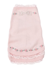 Pearls & Roses Sweater by Oscar Newman  Roxy & Lulu, wooflink, susan lanci, dog clothes, small dog clothes, urban pup, pooch outfitters, dogo, hip doggie, doggie design, small dog dress, pet clotes, dog boutique. pet boutique, bloomingtails dog boutique, dog raincoat, dog rain coat, pet raincoat, dog shampoo, pet shampoo, dog bathrobe,