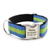 Personalized Collar & Lead Layered Stripe Capri Blue & Apple Green - fdc-capriapple