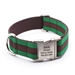 Personalized Collar & Lead Layered Stripe Emerald & Chocolate - fdc-emeraldchoco